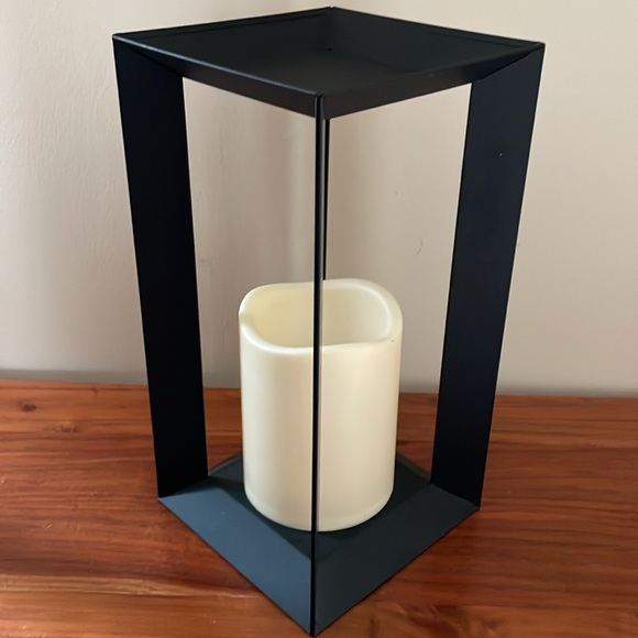 Black metal lantern cream candle lamp warm - Picture 2 of 11
